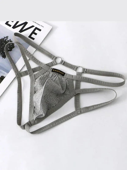 Men's Thin Strap Hollow Breathable Cotton Jockstrap - HDZ038