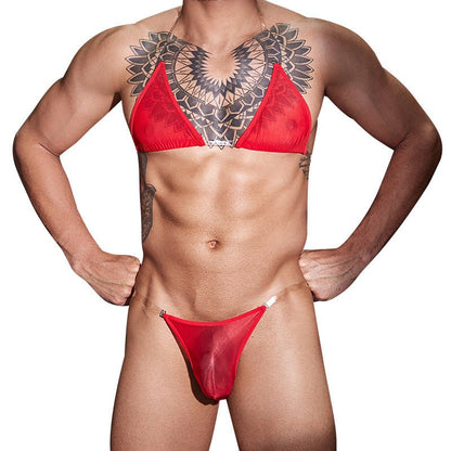 Men's Thin Transparent Lingerie Set - QQNY026