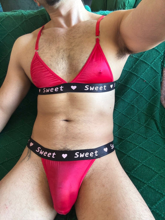 Men's Thin Transparent Lingerie Set - QQNY028