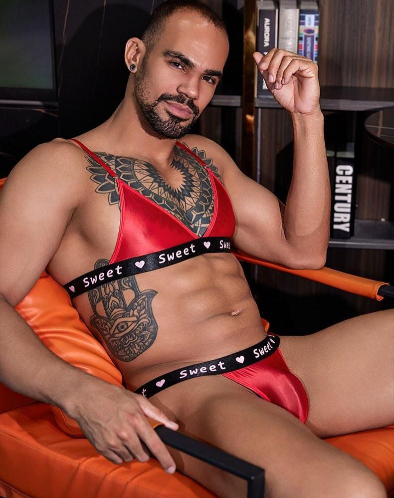 Men's Thin Transparent Lingerie Set - QQNY028