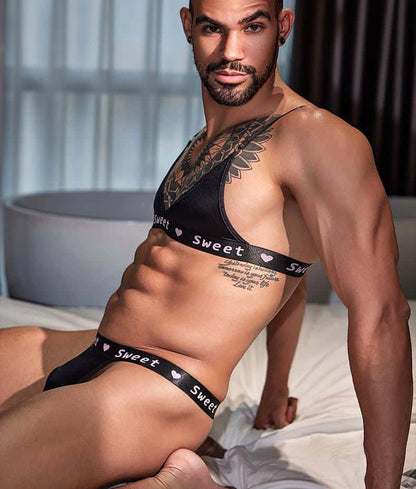 Men's Thin Transparent Lingerie Set - QQNY028