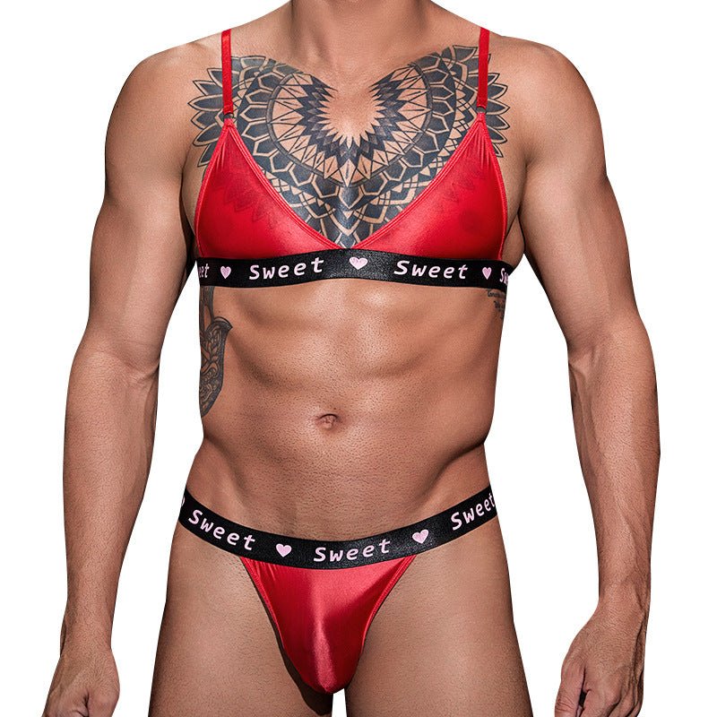 Men's Thin Transparent Lingerie Set - QQNY028
