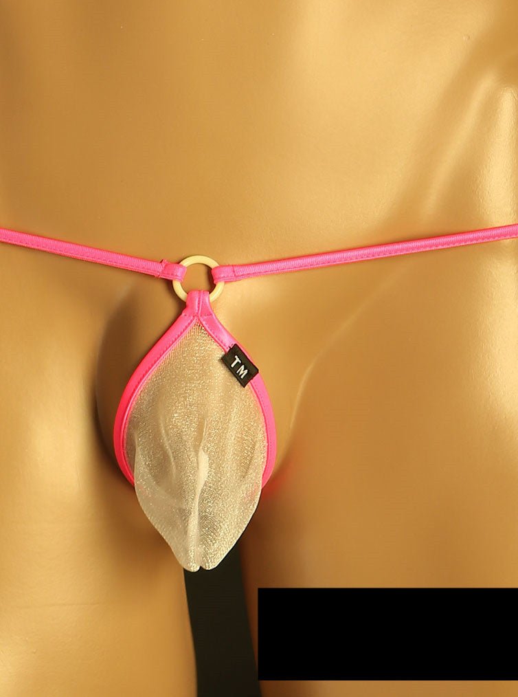 Men's Transparent Mesh T-Back Underwear - DZK030