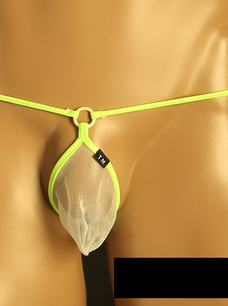 Men's Transparent Mesh T-Back Underwear - DZK030