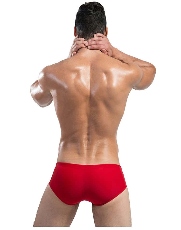 Men's Triangle Low Waist Colorblock Drawstring Beach Swimwear - YK046