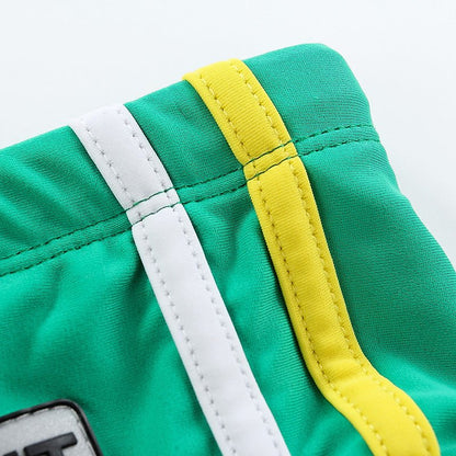 Men's Triangle Low Waist Colorblock Drawstring Beach Swimwear - YK046