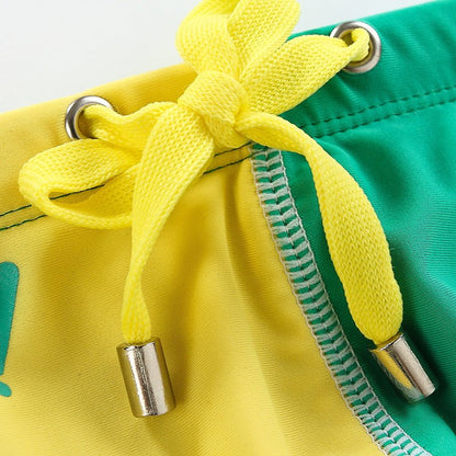 Men's Triangle Low Waist Colorblock Drawstring Beach Swimwear - YK046