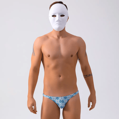 Men's Triangle Sexy Low-Rise Seamless Thong Swimwear - YK060