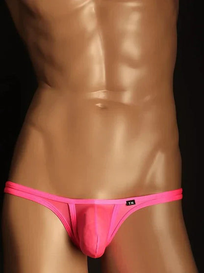 Men's U-Convex Pouch Sexy Mesh Thong - DZK052