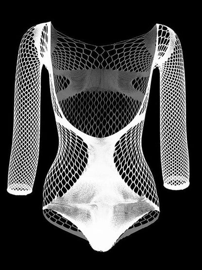 Men's V-Neck One-Piece Mesh Suit - LTW019