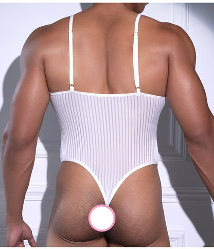 Men’s Vertical Stripes Bodysuit - LTY059