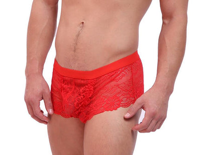 Men's Floral Lace Racerback Bralette Set