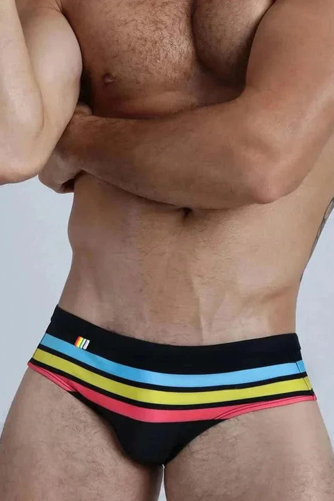 Colorful Striped Bikini Low Rise Briefs