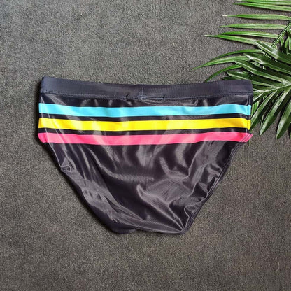 Colorful Striped Bikini Low Rise Briefs