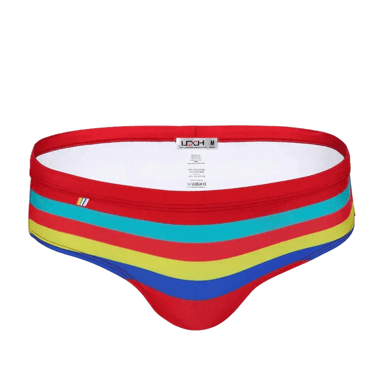 Colorful Striped Bikini Low Rise Briefs