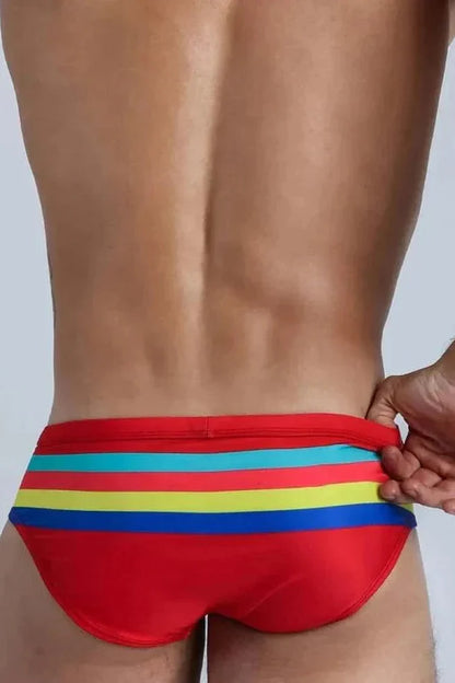 Colorful Striped Bikini Low Rise Briefs