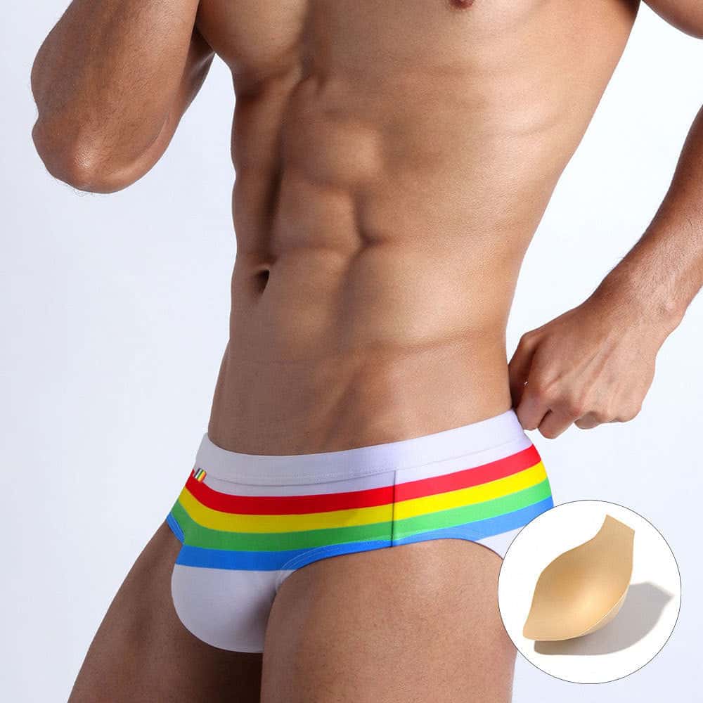 Colorful Striped Bikini Low Rise Briefs