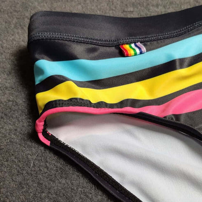Colorful Striped Bikini Low Rise Briefs