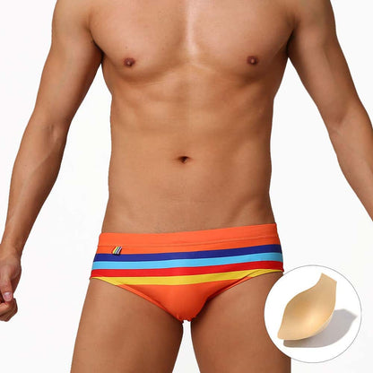 Colorful Striped Bikini Low Rise Briefs