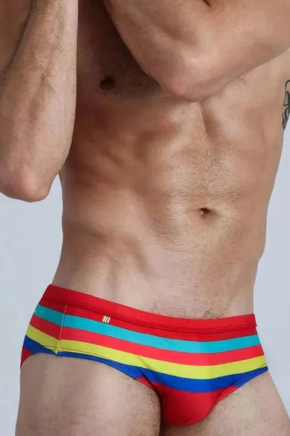 Colorful Striped Bikini Low Rise Briefs