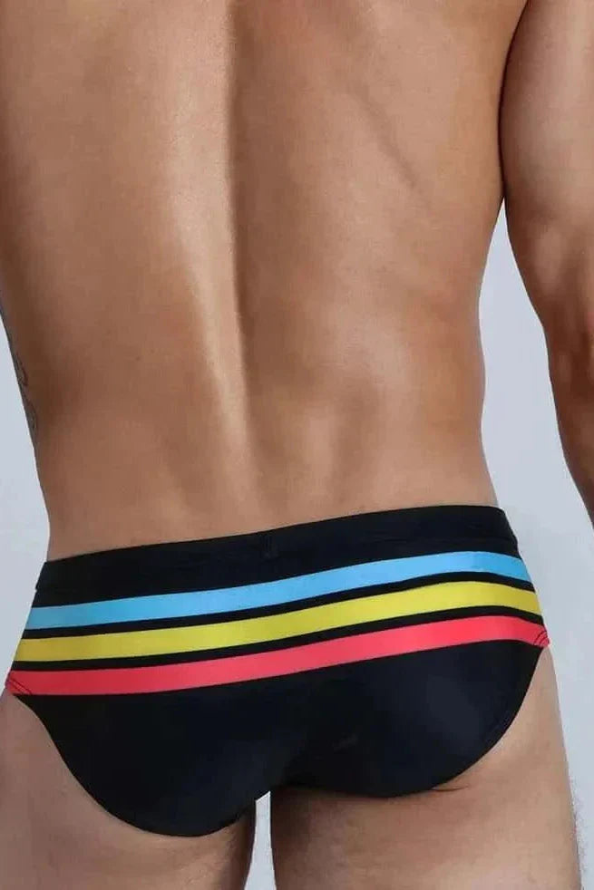 Colorful Striped Bikini Low Rise Briefs