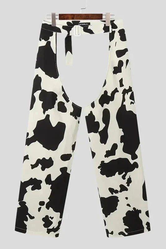 Wild Male Cow Print Open Chaps