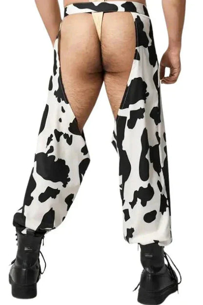 Wild Male Cow Print Open Chaps